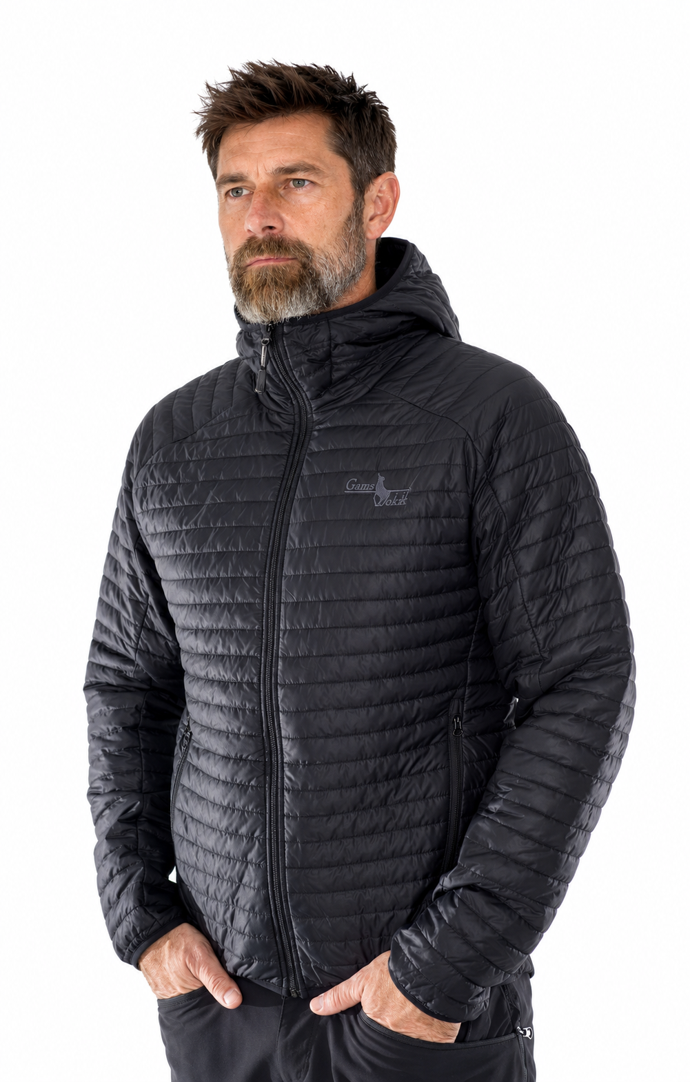 AllMountainHoodie - Outdoor Hoodie Herren ultraleicht – AllMountainHoodie Midlayer Jacke | Gamsbokk