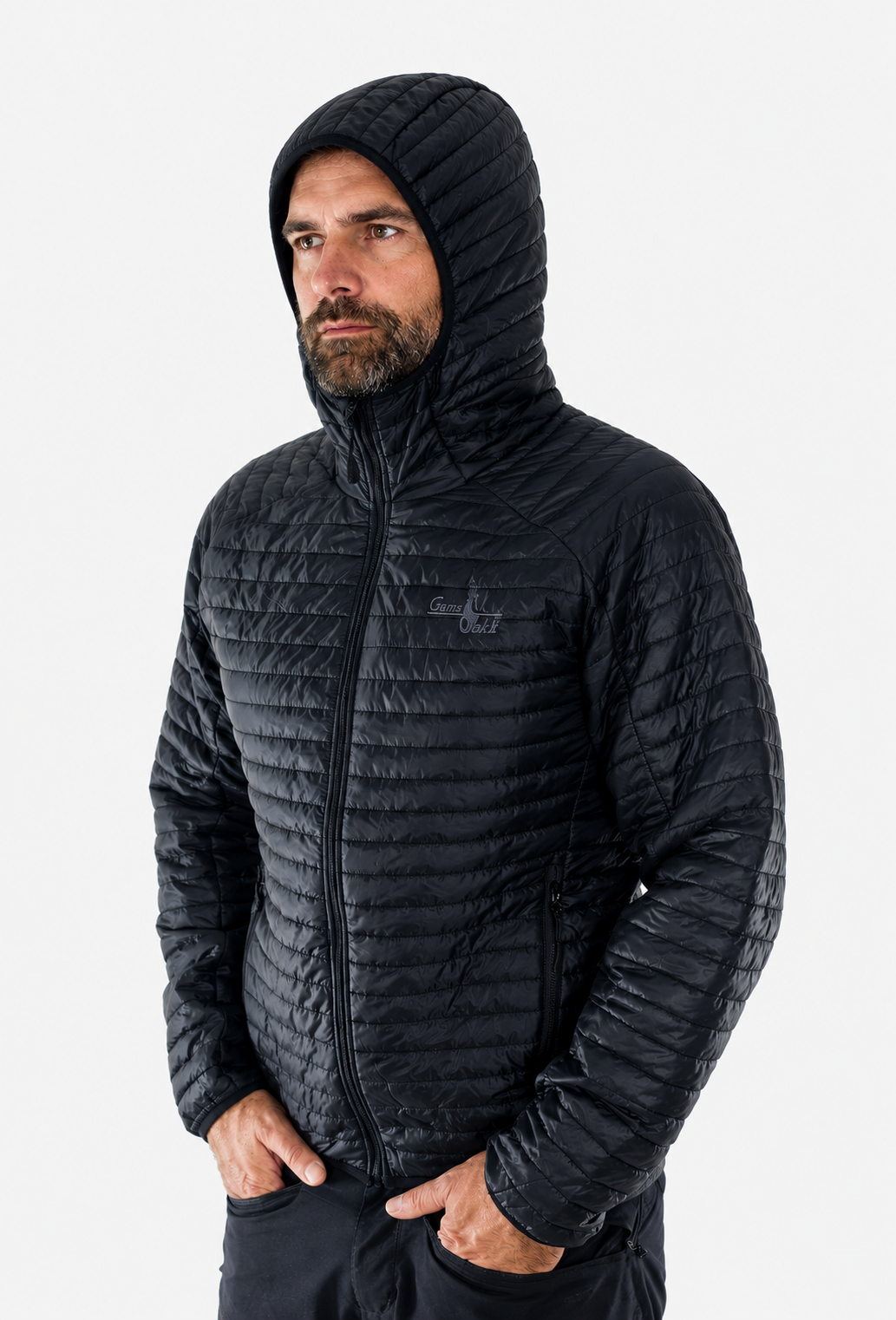 AllMountainHoodie - Outdoor Hoodie Herren ultraleicht – AllMountainHoodie Midlayer Jacke | Gamsbokk